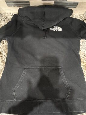 The North Face Black Hoodie with White Logo sz Med